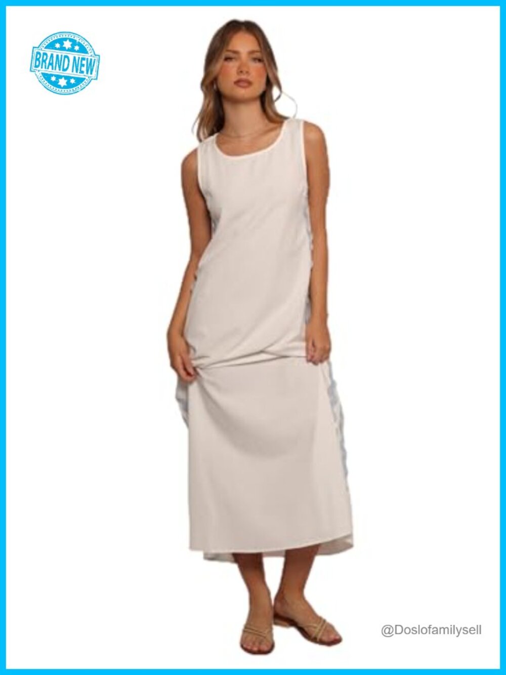 Petal & Pup Lennie Midi Dress Sleeveless Button Back A-Line